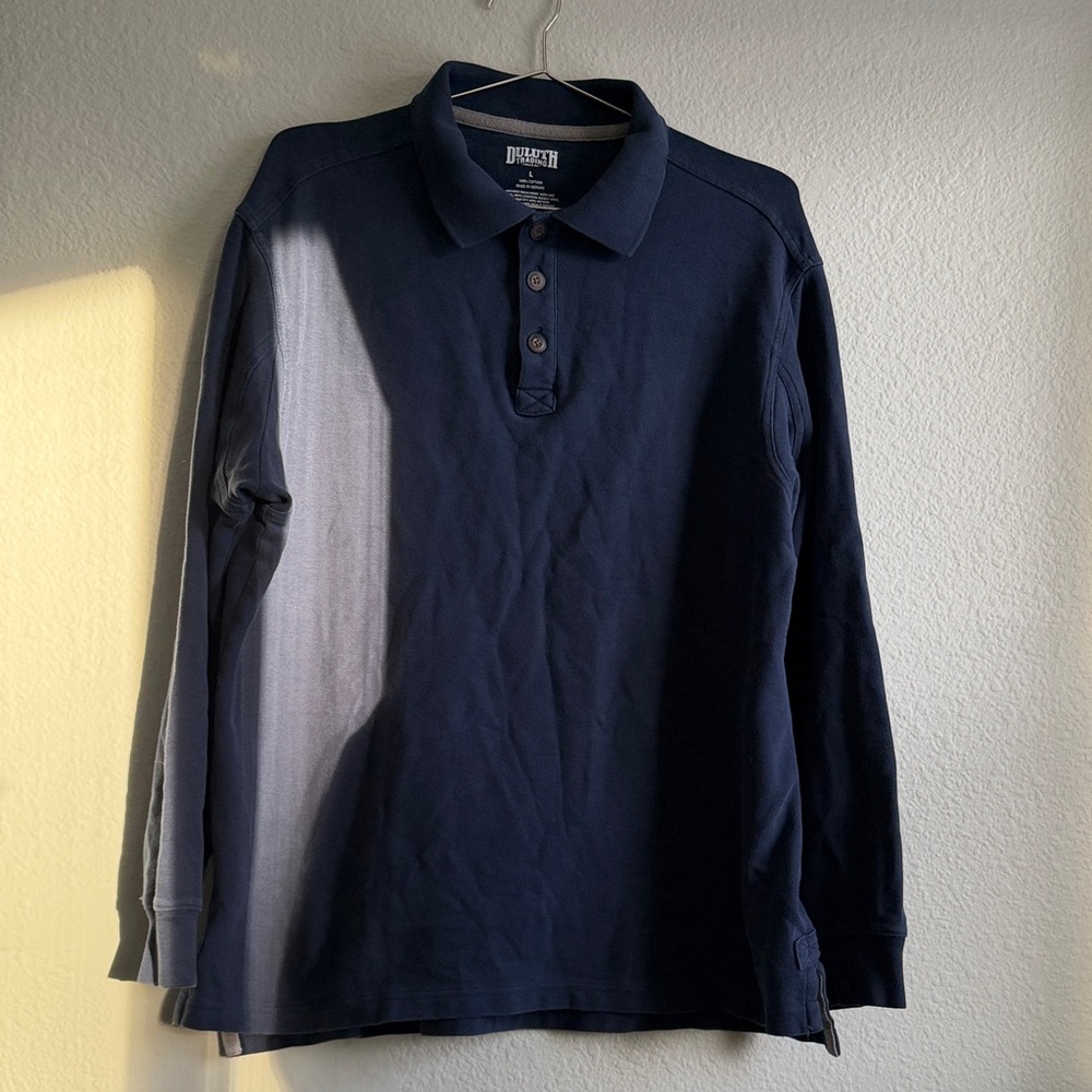 Duluth Trading Co. 100% Cotton Men's Dark Blue Polo Shirt